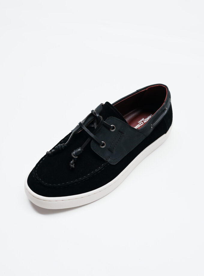 BLACK LEATHER LOAFERS SHOES