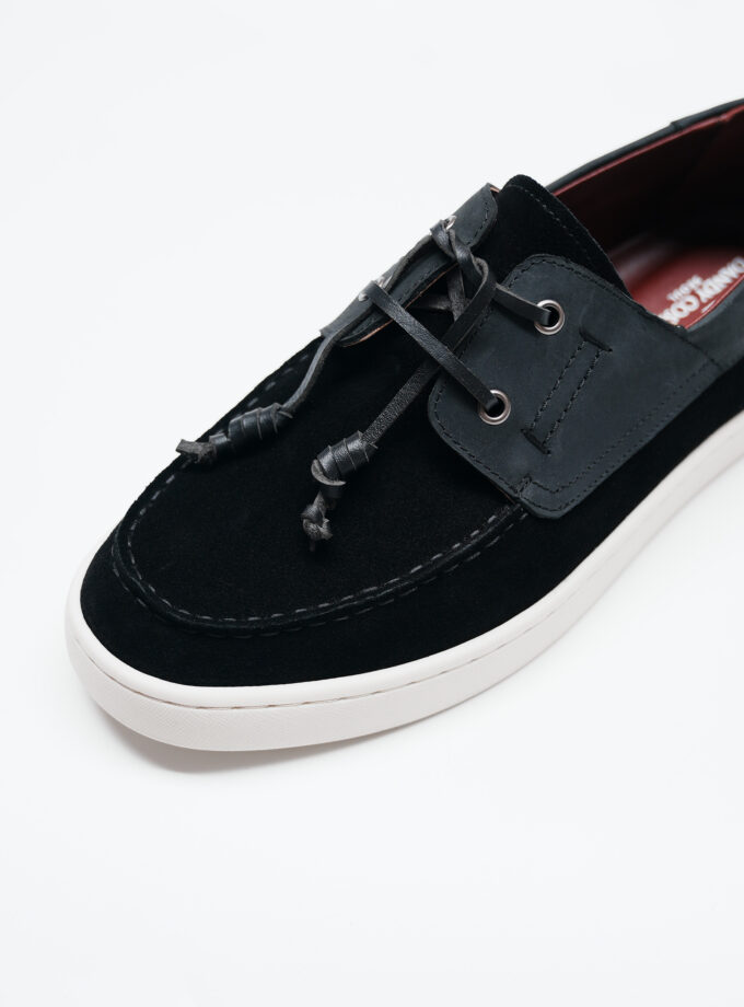 BLACK LEATHER LOAFERS SHOES