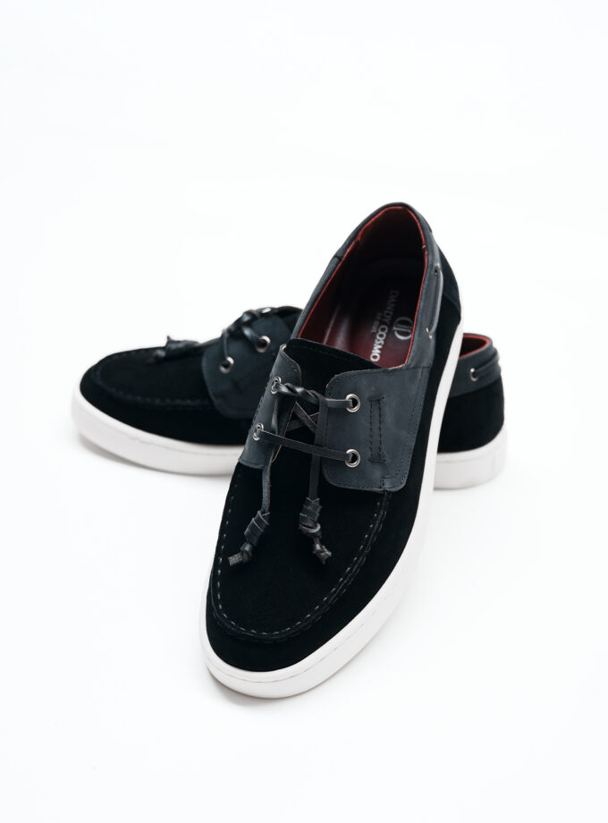 BLACK LEATHER LOAFERS SHOES