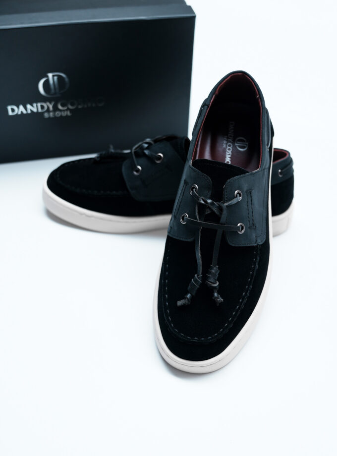 BLACK LEATHER LOAFERS SHOES