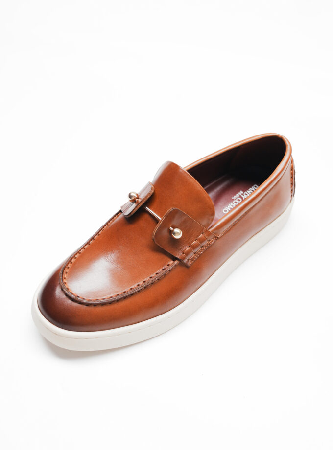 BROWN LEATHER LOAFERS SHOES