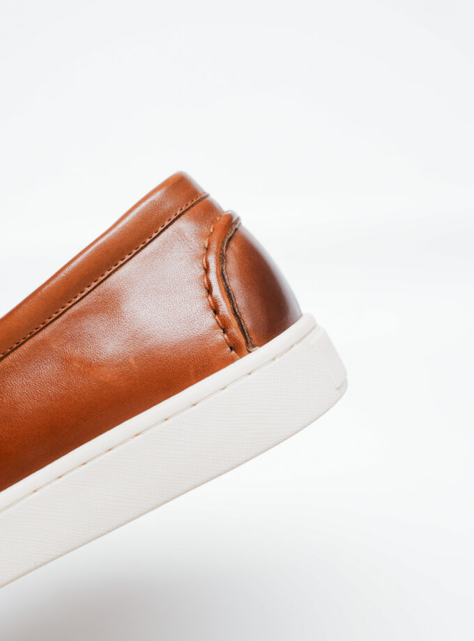 BROWN LEATHER LOAFERS SHOES