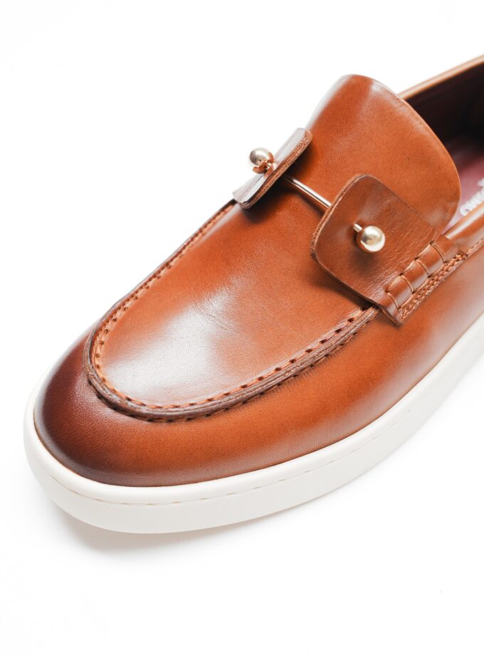 BROWN LEATHER LOAFERS SHOES