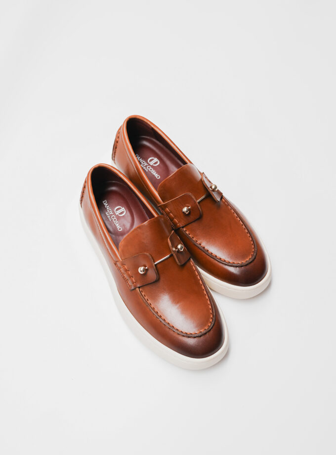 BROWN LEATHER LOAFERS SHOES