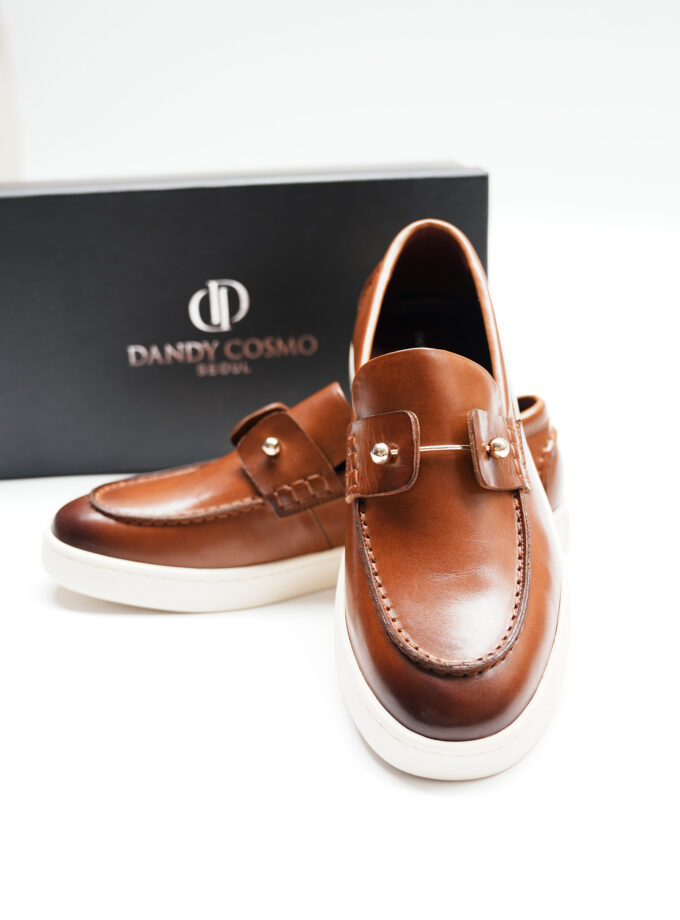 BROWN LEATHER LOAFERS SHOES