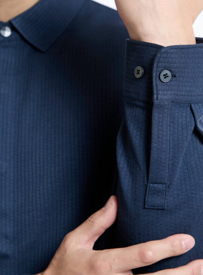 PEN STRIPE HIDDEN BUTTON SHIRT